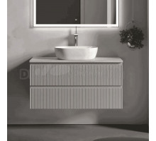 Тумба под раковину со столешницей Sancos Snob R 100 beige soft, столешница бежевая, с отв. под смеситель