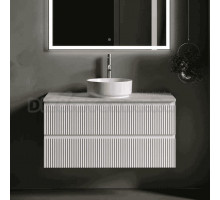 Тумба под раковину со столешницей Sancos Snob R 100 bianco, столешница бежевая, с отв. под смеситель