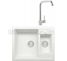 Комплект Мойка Tolero Classic R109/923 белая + Смеситель MEGA Didim MG-CM107 хром