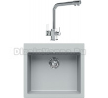 Комплект Мойка Tolero Classic R-111 платина + Смеситель MEGA Life MG-TK06 хром