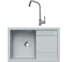 Комплект Мойка Tolero Classic R-112 платина + Смеситель MEGA City MG- ZRV104 хром