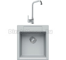 Комплект Мойка Tolero Classic R-117 платина + Смеситель MEGA Ege MG-PL10 хром