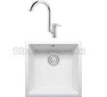 Комплект Мойка Tolero Classic R-128 туман + Смеситель MEGA Snow MG-SH03 хром