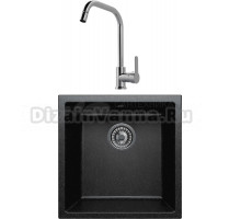 Комплект Мойка Tolero Classic R-128 уголь + Смеситель MEGA City MG- ZRV104 хром