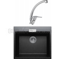 Комплект Мойка Tolero Loft TL-580 уголь + Смеситель MEGA Mega MG-BMK016 хром