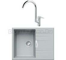 Комплект Мойка Tolero Loft TL-650 платина + Смеситель MEGA Snow MG-SH03 хром