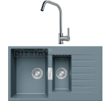 Комплект Мойка Tolero Loft TL-860 грей + Смеситель MEGA City MG- ZRV104 хром