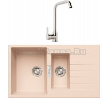 Комплект Мойка Tolero Loft TL-860 саванна + Смеситель MEGA Ege MG-PL10 хром