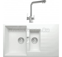 Комплект Мойка Tolero Loft TL-860 туман + Смеситель MEGA Life MG-TK06 хром