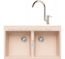 Комплект Мойка Tolero Loft TL-862 саванна + Смеситель MEGA Snow MG-SH03 хром