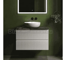 Тумба под раковину со столешницей Sancos Snob R 80 bianco, столешница черный мрамор