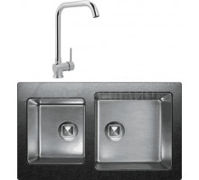 Комплект Мойка Tolero Twist TTS-840 уголь + Смеситель MEGA Didim MG-CM107 хром