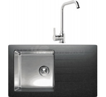 Комплект Мойка Tolero Twist TTS-860 уголь + Смеситель MEGA Ege MG-PL10 хром