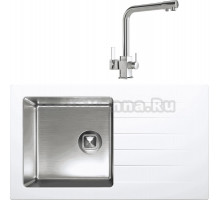 Комплект Мойка Tolero Twist TTS-860 туман + Смеситель MEGA Life MG-TK06 хром