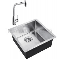 Комплект Мойка Zorg Inox R 4444 + Смеситель MEGA Life MG-TK09 хром