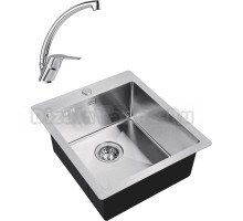 Комплект Мойка Zorg Inox R 4551 + Смеситель MEGA Mega MG-BMK016 хром