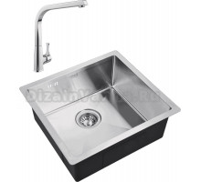 Комплект Мойка Zorg Inox R 4844 + Смеситель MEGA Mega MG-SUN03