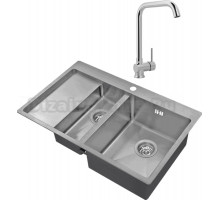 Комплект Мойка Zorg Inox R 5178-2-R + Смеситель MEGA Didim MG-CM107 хром
