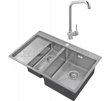 Комплект Мойка Zorg Inox R 5844 + Смеситель MEGA Ege MG-PL10 хром