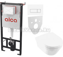 Комплект Унитаз подвесной Villeroy & Boch Architectura 4694HR01 + Инсталляция AlcaPlast AM101/1120-4:1 RU M570-0001 кнопка смыва белая