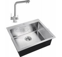 Комплект Мойка Zorg Inox R 5951 + Смеситель MEGA Life MG-TK06 хром