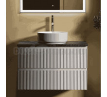 Тумба под раковину со столешницей Sancos Snob R 80 bianco, столешница черный мрамор, с отв. под смеситель