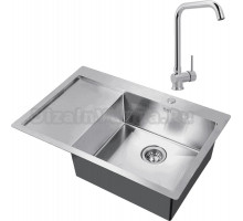 Комплект Мойка Zorg Inox R 7851 R + Смеситель MEGA Didim MG-CM107 хром
