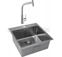 Комплект Мойка Grandex Aqua Elegance 400331 + Смеситель MEGA Life MG-TK09 хром