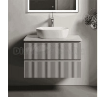 Тумба под раковину со столешницей Sancos Snob R 80 beige soft, столешница бежевая, с отв. под смеситель