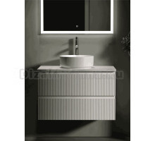 Тумба под раковину со столешницей Sancos Snob R 80 bianco, столешница бежевая, с отв. под смеситель