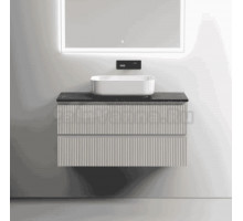 Тумба под раковину со столешницей Sancos Snob T 100 beige soft, столешница черный мрамор