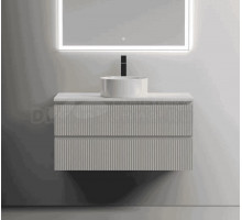 Тумба под раковину со столешницей Sancos Snob T 100 beige soft, столешница бежевая, с отв. под смеситель