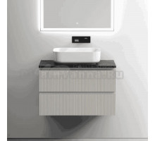 Тумба под раковину со столешницей Sancos Snob T 80 beige soft, столешница черный мрамор