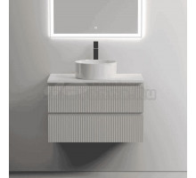 Тумба под раковину со столешницей Sancos Snob T 80 beige soft, столешница бежевая, с отв. под смеситель