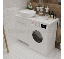 Тумба под раковину со столешницей 1MarKa Wash 110 белый глянец