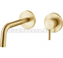 Смеситель для раковины Paffoni Light LIG007HGSP70 С ВНУТРЕННЕЙ ЧАСТЬЮ брашированное медовое золото