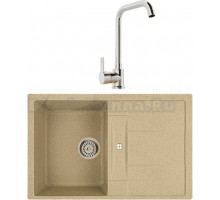 Комплект Мойка Whinstone Коралл 1B 1D сафари + Смеситель MEGA Ege MG-PL10 хром