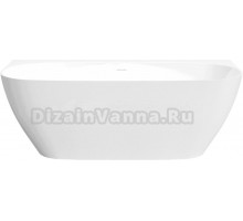 Ванна из искусственного камня RADOSTONE Simona 170x80 см, пристенная, матовая белая, с донным клапаном