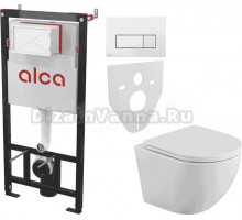 Комплект Унитаз подвесной BelBagno Uno BB3105CHR/SC + Инсталляция AlcaPlast AM101/1120-4:1 RU M571-0001 кнопка смыва хром