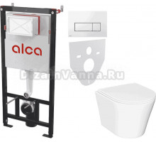 Комплект Унитаз подвесной Ceramicanova Forma CN3011 + Инсталляция AlcaPlast AM101/1120-4:1 RU M571-0001 кнопка смыва хром