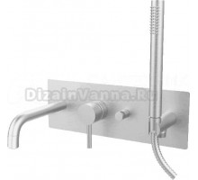 Встраиваемый смеситель для душа и ванны Paffoni Light LIG001ST С ВНУТРЕННЕЙ ЧАСТЬЮ, steel looking