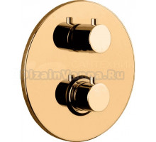 Термостатический смеситель встраиваемый Paffoni Light LIQ019HG С ВНУТРЕННЕЙ ЧАСТЬЮ, для ванный с душем, медовое золото