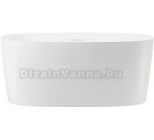 Акриловая ванна Wellsee Calin 140x70 см, отдельностоящая, белая, овальная, на ножках, со сливом-переливом, с донным клапаном