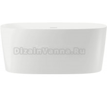 Акриловая ванна Wellsee Calin 140x70 см, отдельностоящая, белая, овальная, на ножках, со сливом-переливом, с донным клапаном, фурнитура белая
