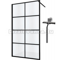 Душевая перегородка Wasserkraft Glan 66W 90 см, профиль черный матовый + скребок