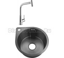 Комплект Мойка PREMIAL Sole 468900 графит + Смеситель MEGA Life MG-TK09 хром