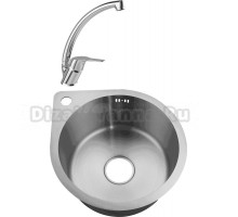 Комплект Мойка PREMIAL Sole 468901 сатин + Смеситель MEGA Mega MG-BMK016 хром