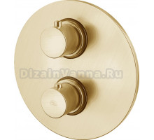 Термостатический смеситель встраиваемый Paffoni Light LIQ019HGSP С ВНУТРЕННЕЙ ЧАСТЬЮ, для ванный с душем, брашированное медовое золото