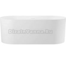 Акриловая ванна Wellsee Chalice Perfection 165x75 см, отдельностоящая, белая матовая, овальная, на ножках, со сливом-переливом, с донным клапаном
