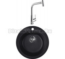 Комплект Мойка Reflexion Core RX1350СL уголь + Смеситель MEGA Life MG-TK09 хром